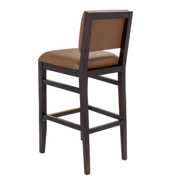 Meredith Wood Dining Barstool w/ Upholstered Back