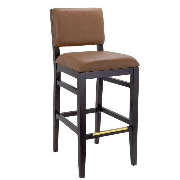Meredith Wood Dining Barstool w/ Upholstered Back