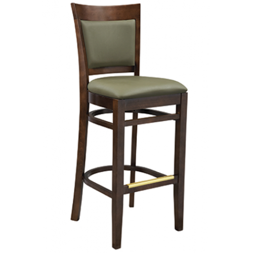 Magnolia Wood Barstool with Padded Seat and Back