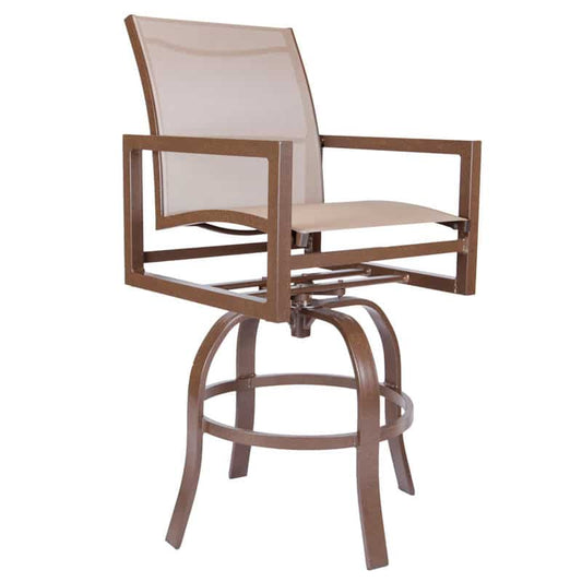 Azure Sling Swivel Bar Stool