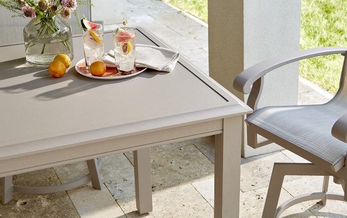 Livingston 84" Rectangle Bar Height Dining Table w/Optional Umbrella Hole