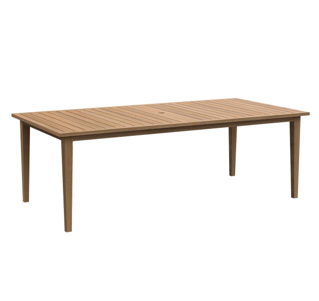 La Jolla 84-122" Extendable Rectangle Dining Table w/Optional Umbrella Hole
