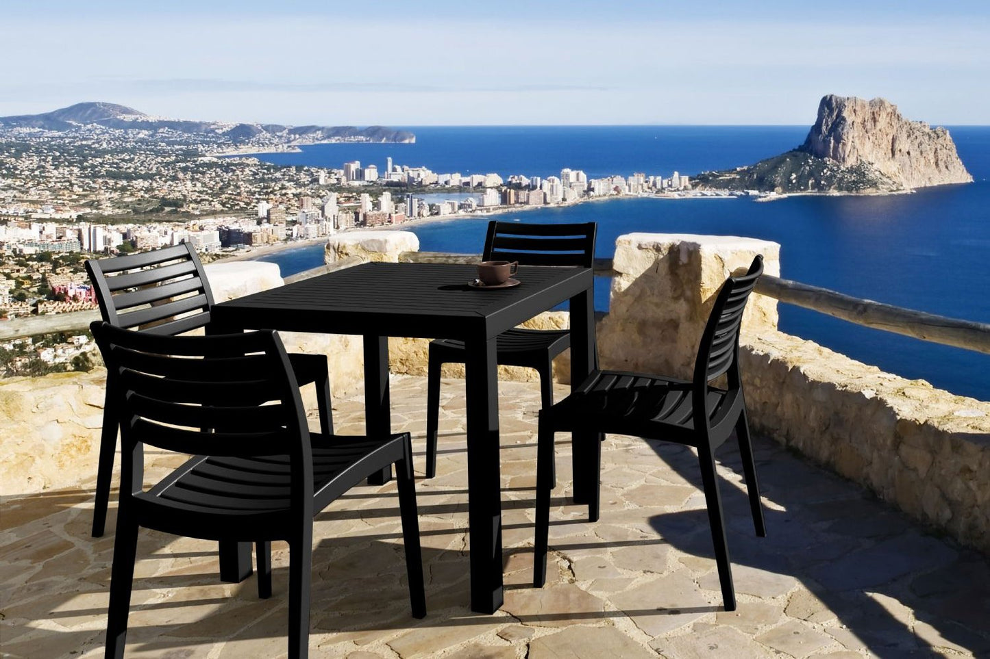 Commercial Resin Dining Chair Black (2 Chairs)