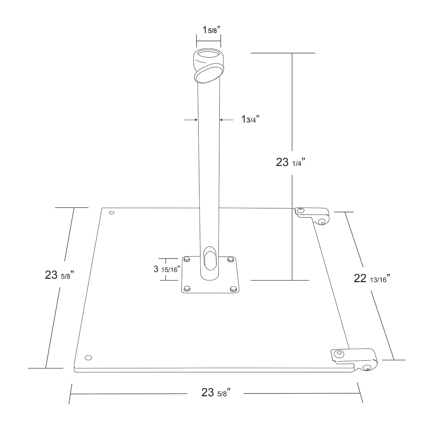 105 lb. Premium Galvanized Steel Commercial Umbrella Base With Casters