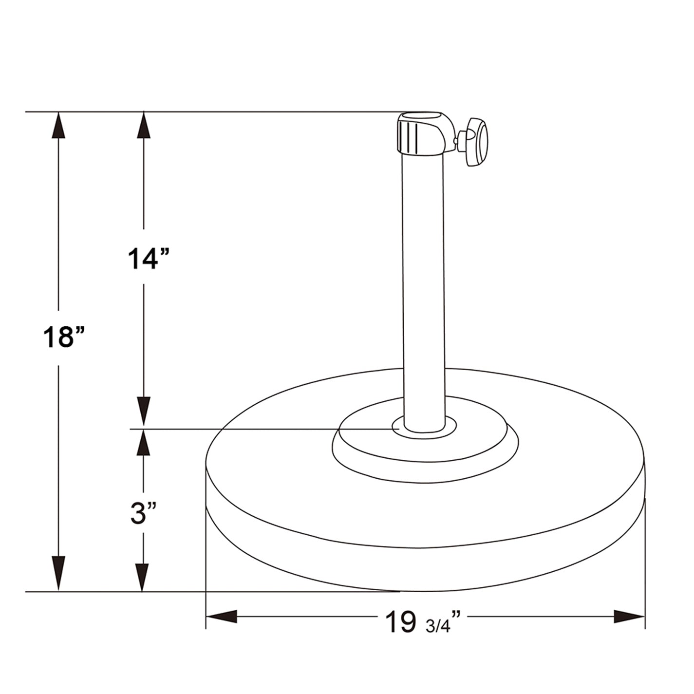 50 lb. Concrete & Steel Umbrella Base