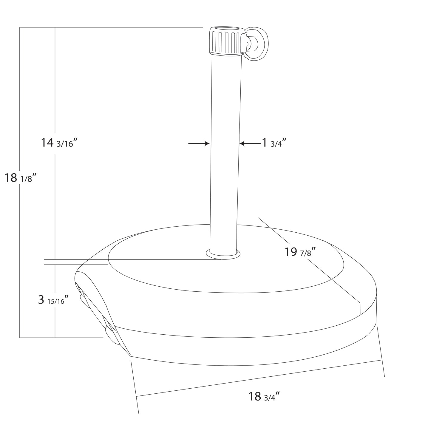 75 lb. Concrete & Steel Umbrella Base