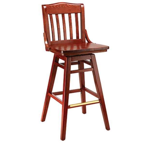 School House Wood Swival Dining Barstool