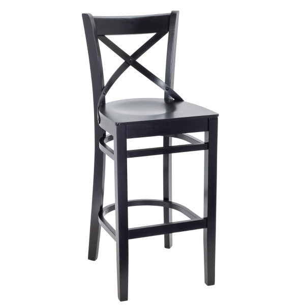 Portland Crossback Wood Barstool