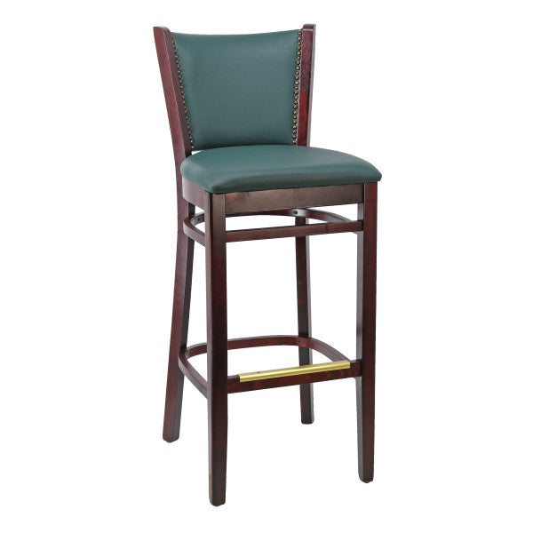 McKenna Wood Barstool with Padded Seat and Back