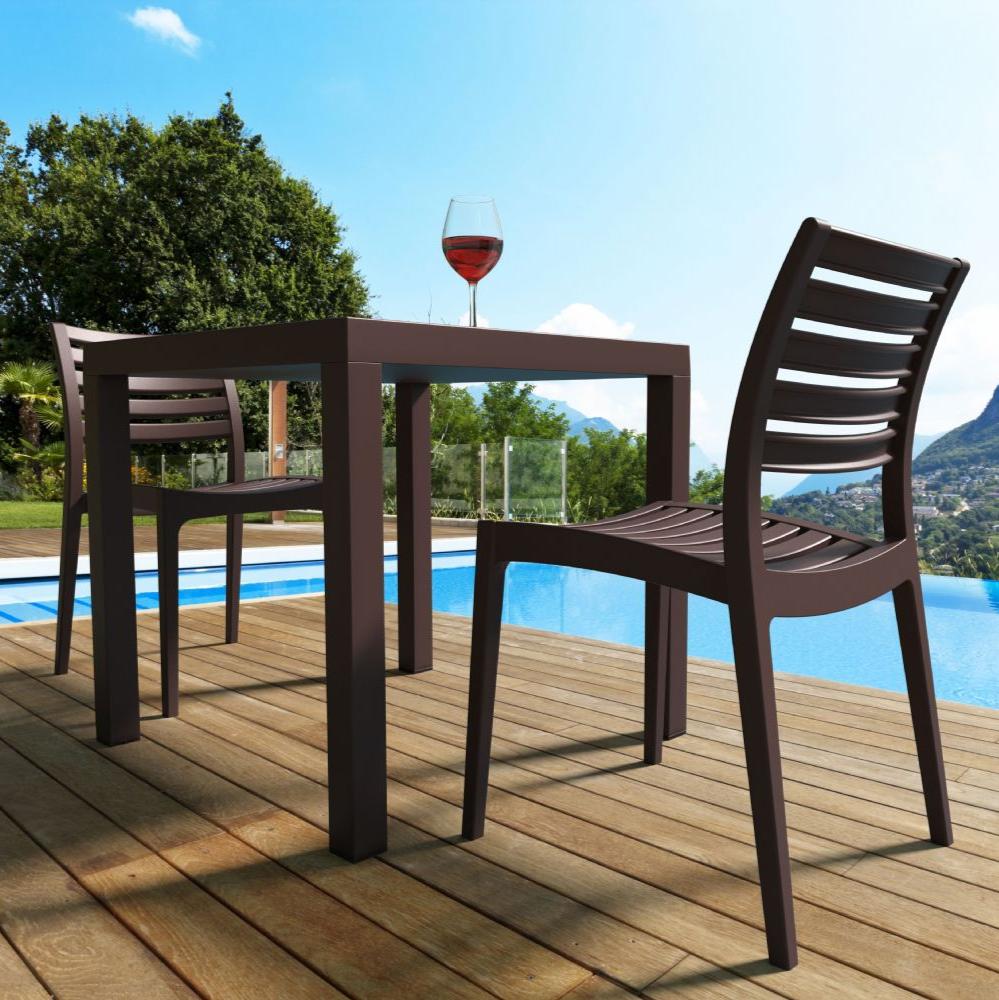 Commercial Resin Dining Chair Brown (2 Chairs)