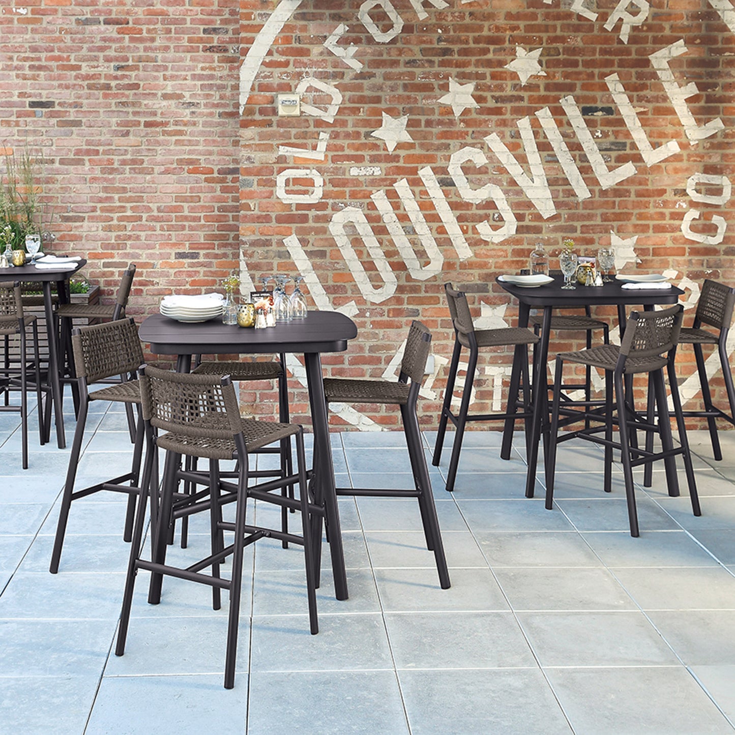 Eiland 36" Square Bar Table - Carbon