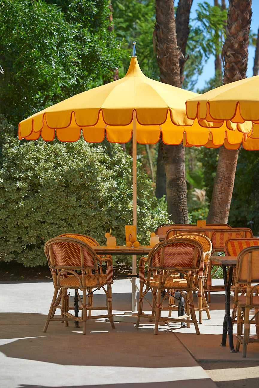 8.5' Commercial Aluminum & Fiberglass Pagoda Patio Umbrella With Sunbrella Fabric