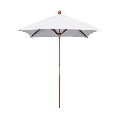 6' Square Commercial Wood Market Umbrella With Sunbrella Fabric