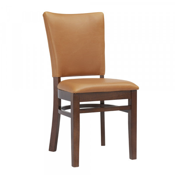 Designer Wood Dining Chair W/Fully Upholstered Seat & Back