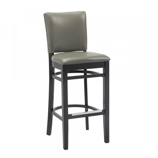 Designer Wood Barstool W/Fully Upholstered Seat & Back