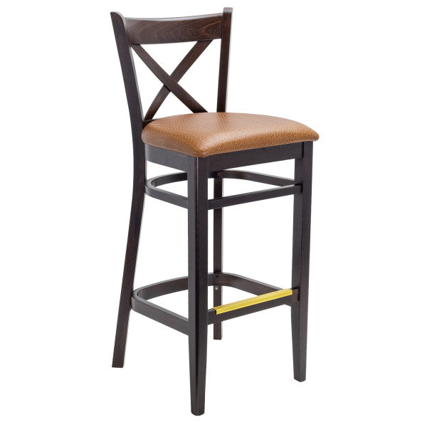 Portland Crossback Barstool W/ Padded Seat