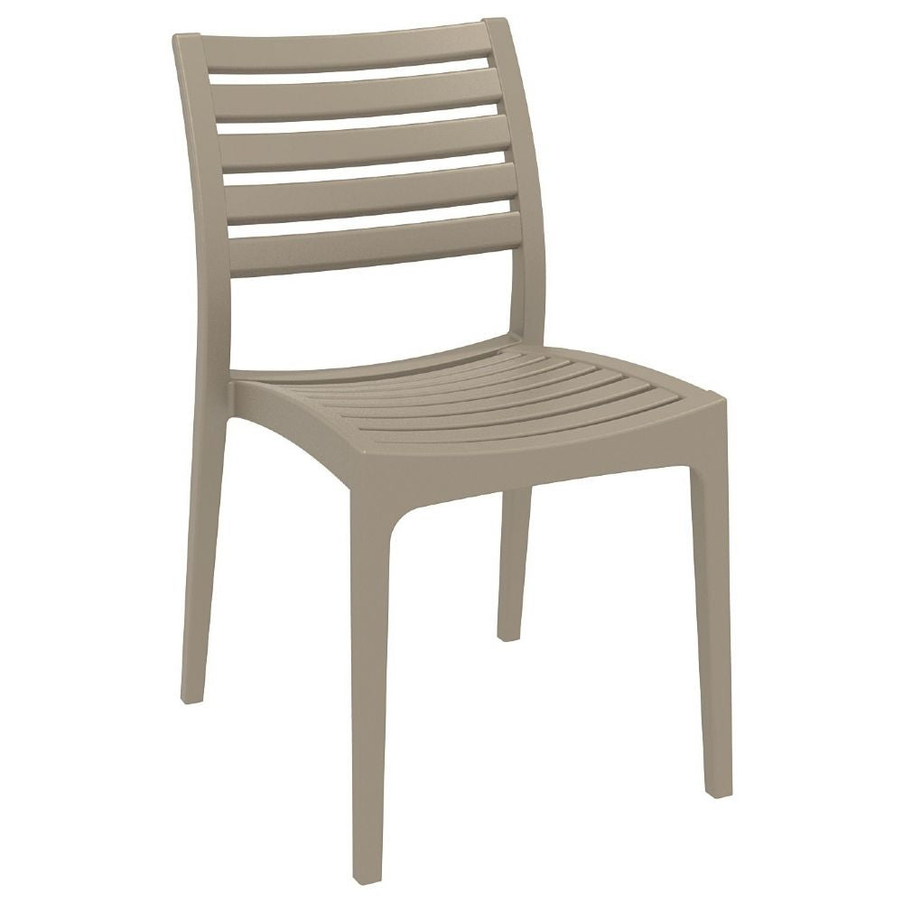 Commercial Resin Dining Chair Taupe (2 Chairs)