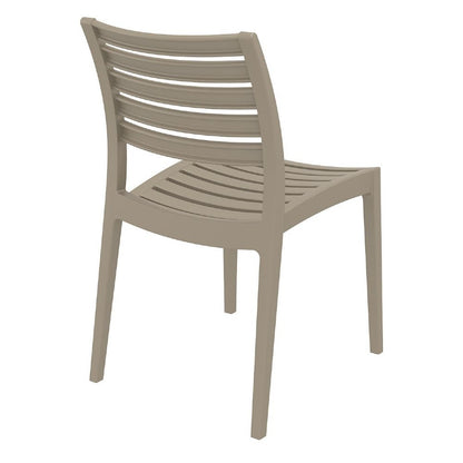 Commercial Resin Dining Chair Taupe (2 Chairs)