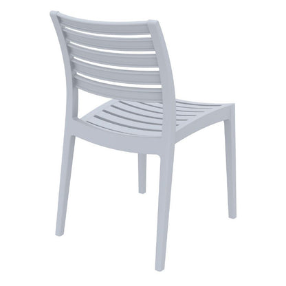 Commercial Resin Dining Chair Silver Gray (2 Chairs)