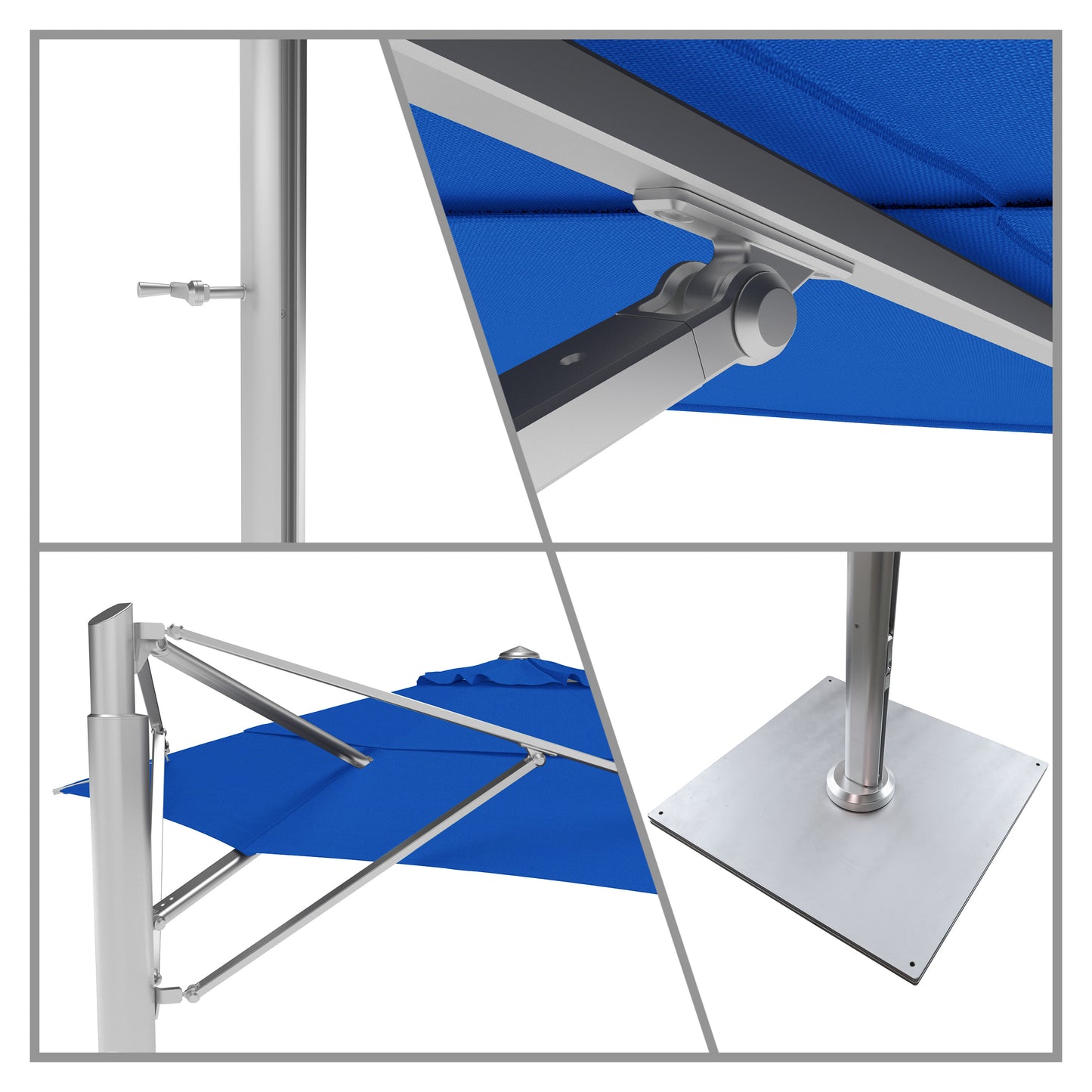 11' Commercial Cantilever Umbrella with Galvanized Steel Base Included